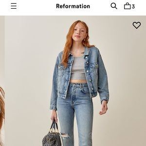 reformation Madison Jean Jacket - size S.